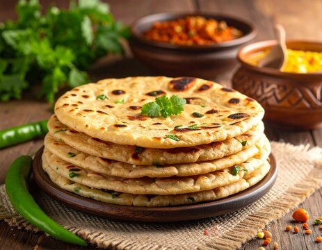 Indian layered Paratha flat bread