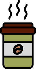 Hot Matcha Coffee Takeaway Cup Icon Simple Flat Style
