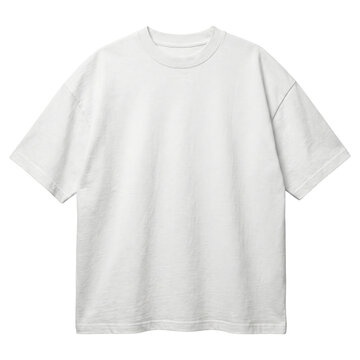 White oversized cotton t-shirt mockup isolated