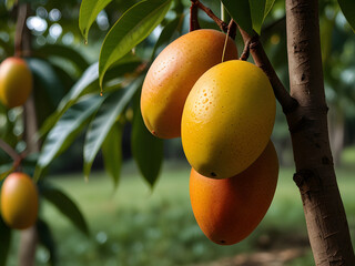 mangoes on tree, mango garden, mango fruit