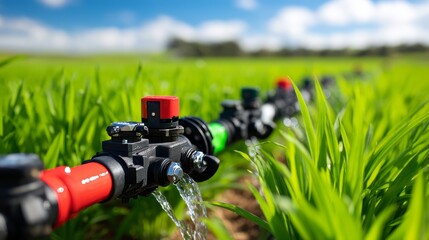 Advanced Agricultural Irrigation Control System Featuring Pipes and Valves for Efficiency