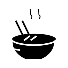 chinese food bowl glyph icon illustration vector