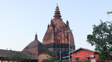 India, Assam, Sivasagar, View of 18th Century Lord Shiva Temple Built During the Ahom Dynasty. 
