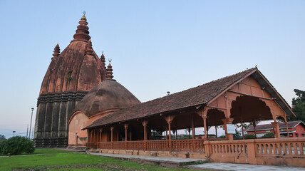 India, Assam, Sivasagar, View of 18th Century Lord Shiva Temple Built During the Ahom Dynasty. 