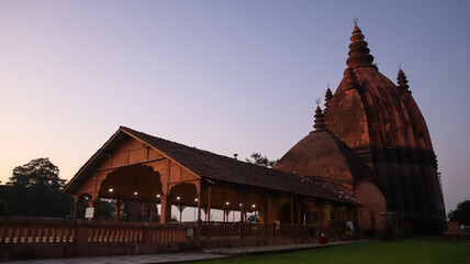 India, Assam, Sivasagar, Beautiful Evening View of Lord Shiva Temple, The 18th Century Monument Built During the Ahom Dynasty.