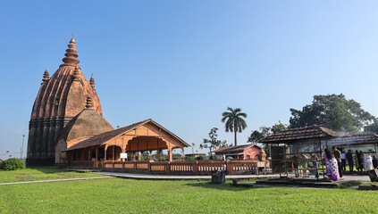 India, Assam, Sivasagar, Beautiful Panoramic View of Siva Temple or Siva Dol of Ahom Dynasty, The 18th Century Monument.