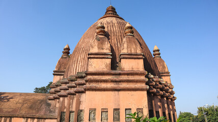 India, Assam, Sivasagar, View of 18th Century Lord Shiva Temple Built During the Ahom Dynasty. 