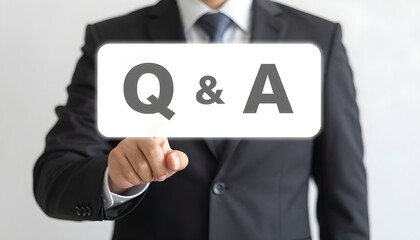 Businessman hand clicking Q&A or Question and Answer button FAQ( frequency asked questions) Q and A - Answer, Question Ask, Information, Communication Concepts on digital platform