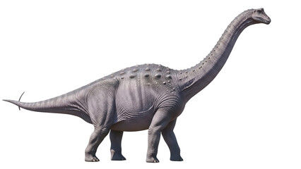 Brontosaurus dinosaur isolated PNG on transparent background, prehistoric creature with long neck and tail for educational and design purposes © Dan