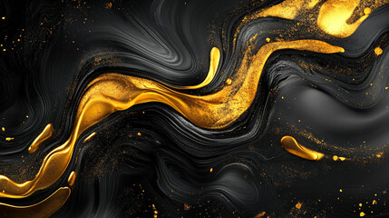 Luxury gold abstract on a dark background with gradient and subtle grain texture, creating a modern, elegant, and sophisticated backdrop suitable for design and digital projects.