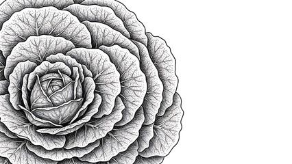Obraz premium Stippled botanical illustration featuring a concentric organic pattern