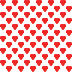 Pattern created from red hearts on a transparent background