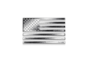 Chrome metal 3D logo effect Mockup of US Flag.