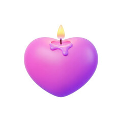 A heart-shaped candle lit in a serene environment viewed from directly above