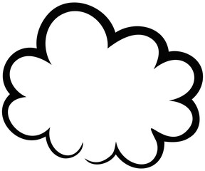 Obraz premium A simple black outline drawing of a puffy cloud on a white background