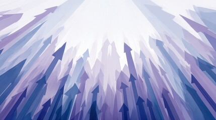 Abstract Pattern of Ascending Arrows in Shades of Blue and Purple with White Background