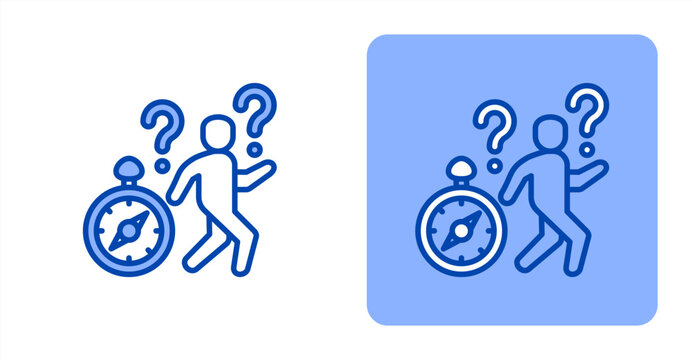 Aimless Line Color , Two-tone color and contrasting background icon illustration