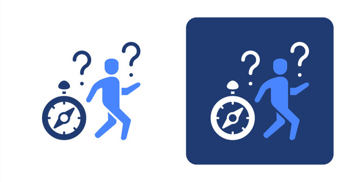 Aimless Glyph Color , Two-tone color and contrasting background icon illustration