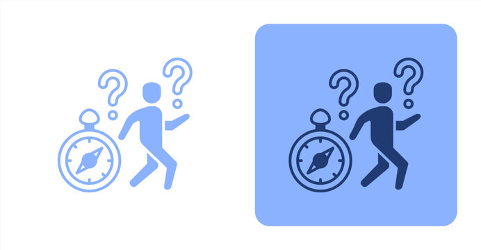 Aimless Mixed , Two-tone color and contrasting background icon illustration