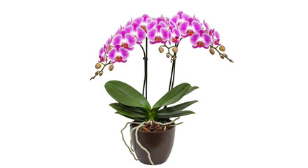 Pink Phalaenopsis Orchid Plant in Brown Pot pink orchid