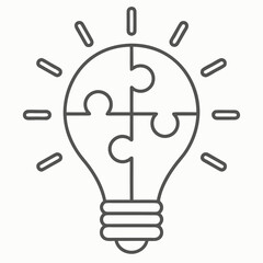 Puzzle Lightbulb Concept Illustrating Problem Solving, Innovation, And Creative Solutions