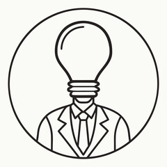 Innovation Concept With Lightbulb Head Icon, Creative Thinking And Idea Solution Vector