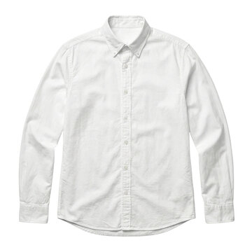 White button-down oxford shirt mockup isolated
