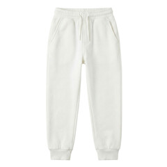 White fleece jogger sweatpants mockup isolated © BTG