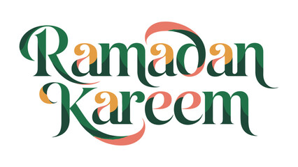 Ramadan Kareem: A festive and stylized text design proclaims Ramadan Kareem, evoking the spirit of Ramadan with graceful typography and colors. © Ajm