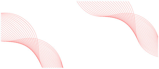 Abstract Red Curved Lines Pattern on White Background