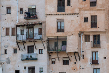 Fototapeta premium Traditional Residential Building Facade with Balconies