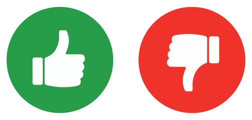 Obraz premium like dislike thumbs icon set