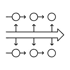 Hand-drawn abstract process diagram with circles and arrows on white&hellip;