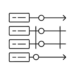 Hand-drawn diagram of rectangular shapes, circles, and arrows.