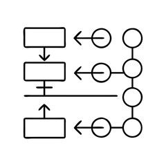 Hand-drawn flowchart elements and diagram components with