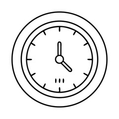 Simple outline drawing of a classic clock with two hands and time&hellip;