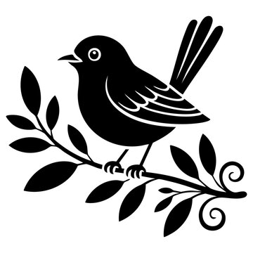 bird on branch silhouette
