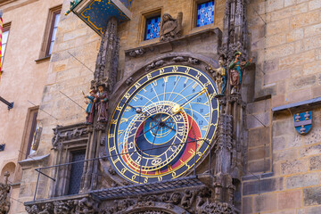 Obraz premium Prague Astronomical Clock Orloj in the Old Town of Praha city Dial