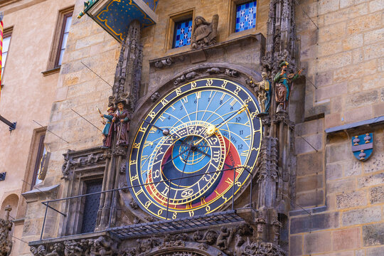 Prague Astronomical Clock Orloj in the Old Town of Praha city Dial