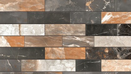 Abstract Backdrop with Brown Amber and Gray Rectangular Tiles Featuring Horizontal Line Details