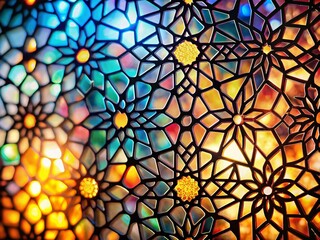 Elegant Black & White Arabesque Geometric Pattern:  Curved Lines, Grid, Monochrome Ornament Texture for Decor & Print