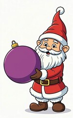 santa claus with a christmas ball cartoon 