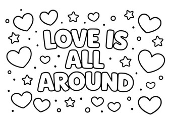 Valentine&rsquo;s Day quote coloring pages for kids featuring love and kindness messages. Perfect for February classroom activities, SEL lessons, bulletin boards, and fun holiday coloring printables for K&ndash;3