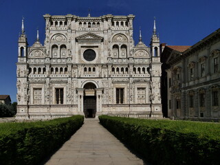Fototapeta premium Facade La Certosa Basilic in Pavia, Lombardy, Italy