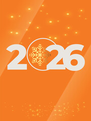 Happy New Year 2026 Poster with Glossy Effect, Modern Festive Celebration Background, Elegant Holiday Vector Illustration