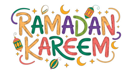 Ramadan Kareem Illustration: A vibrant and colorful illustration of Ramadan Kareem with a festive design, embodying the spirit of the holy month.