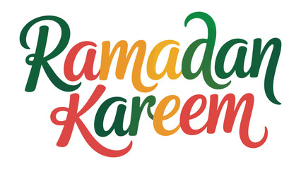 Ramadan Kareem: A vibrant and colorful typography design, with Ramadan Kareem script, creating a festive visual for the Holy Month of Ramadan. © Hasib