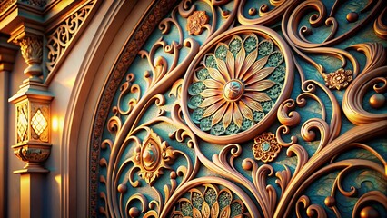 Elegant Swirl Ornate Calligraphic Design Set, Handwritten Flourishes, Architectural Photography