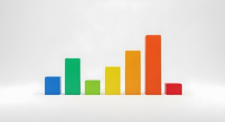 Fototapeta premium Colorful bar chart, business graph, colorful statistics, data visualization
