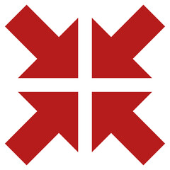 Obraz premium Flat Colored Exit Fullscreen Icon Set in Outline and Solid Style for Interface Navigation